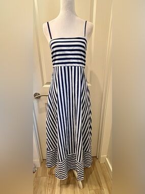 NWT Japan Striped Navy and White Maxi Sundress - Classic Summer Style- S